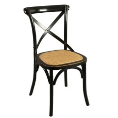 DINING CHAIR X BACK BLACK - CHAIRS, STOOLS